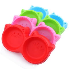 Plastic Cat Face Pet Bowl