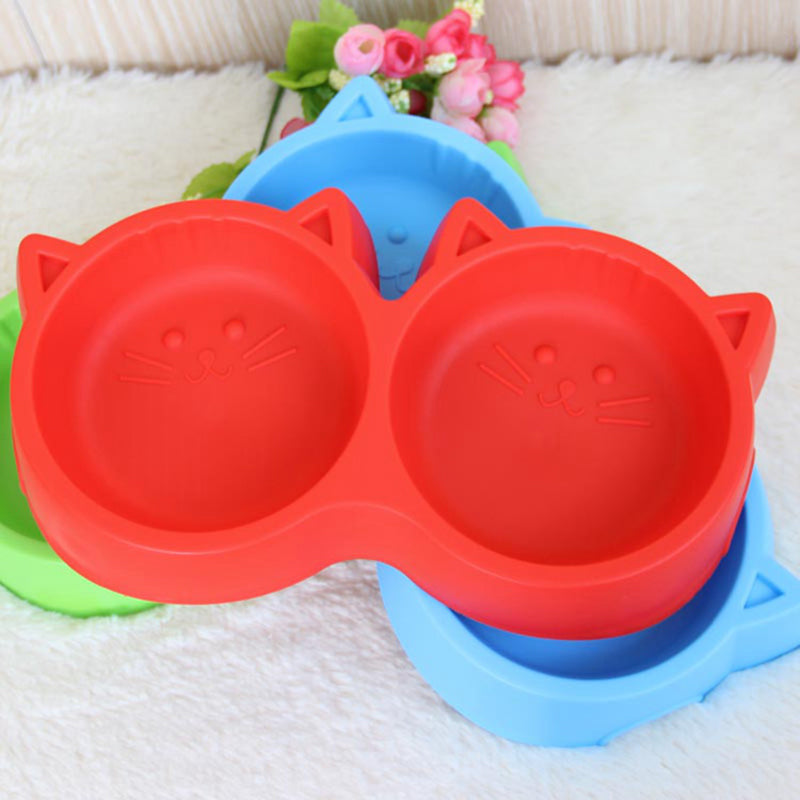 Plastic Cat Face Pet Bowl