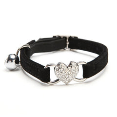 Heart Charm & Bell Cat Collar