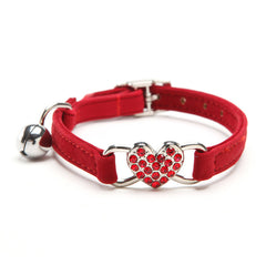Heart Charm & Bell Cat Collar