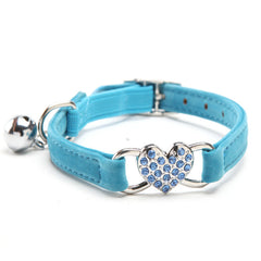 Heart Charm & Bell Cat Collar