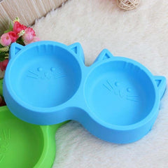 Plastic Cat Face Pet Bowl