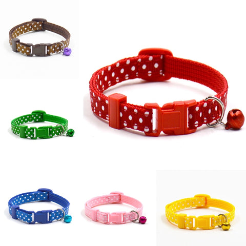 Adjustable Dot Printed Cat Collars