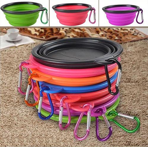 Water Dish Portable Silicone Bowl