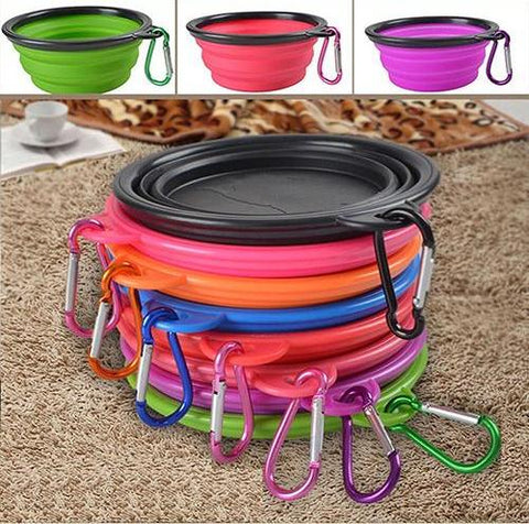 Water Dish Portable Silicone Bowl