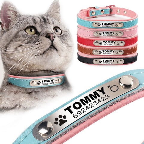 Braided Custom Leather Cat Collar