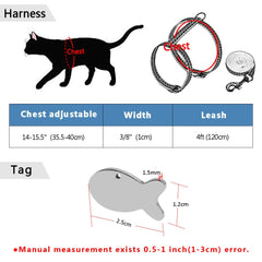 Chest Vest Reflective Cat Harness Leash