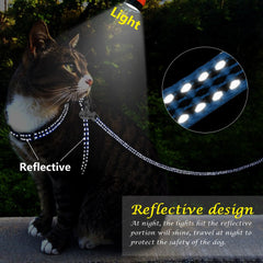 Chest Vest Reflective Cat Harness Leash